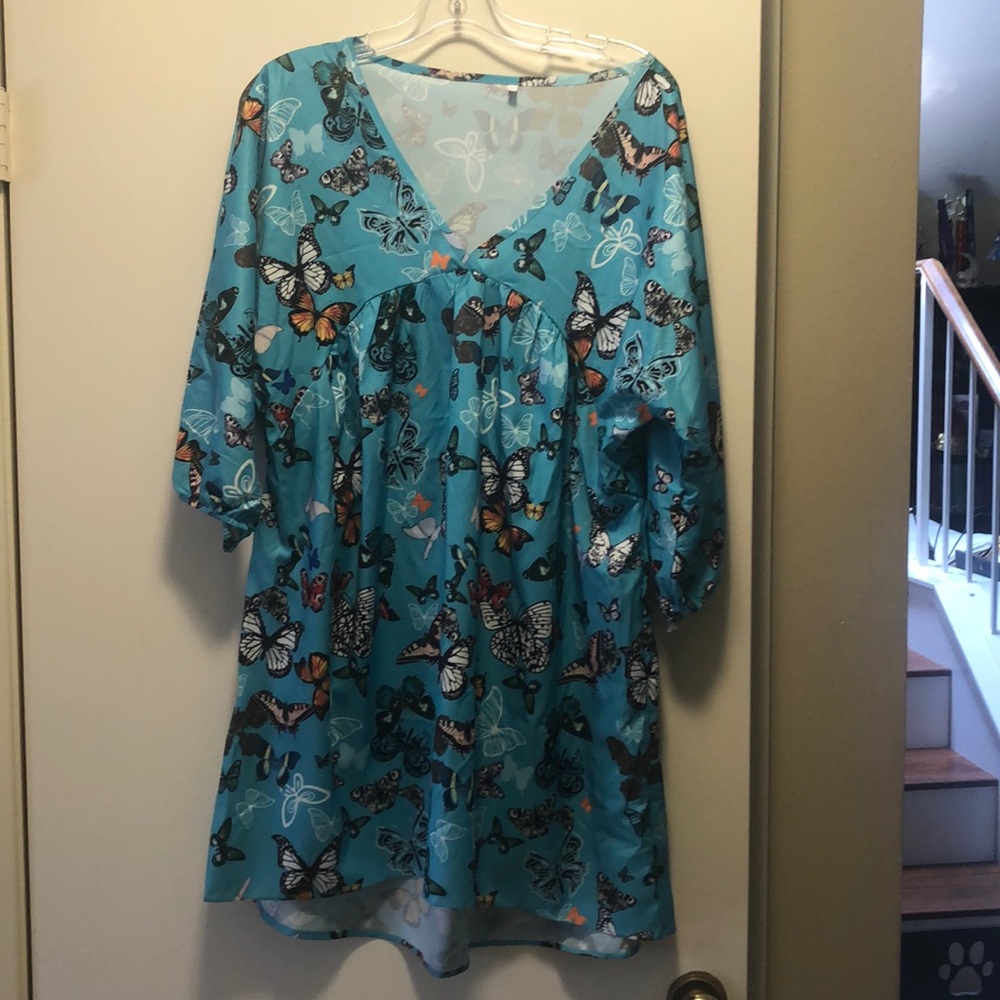 Lightweight 3/4 sleeve summer mid length dress